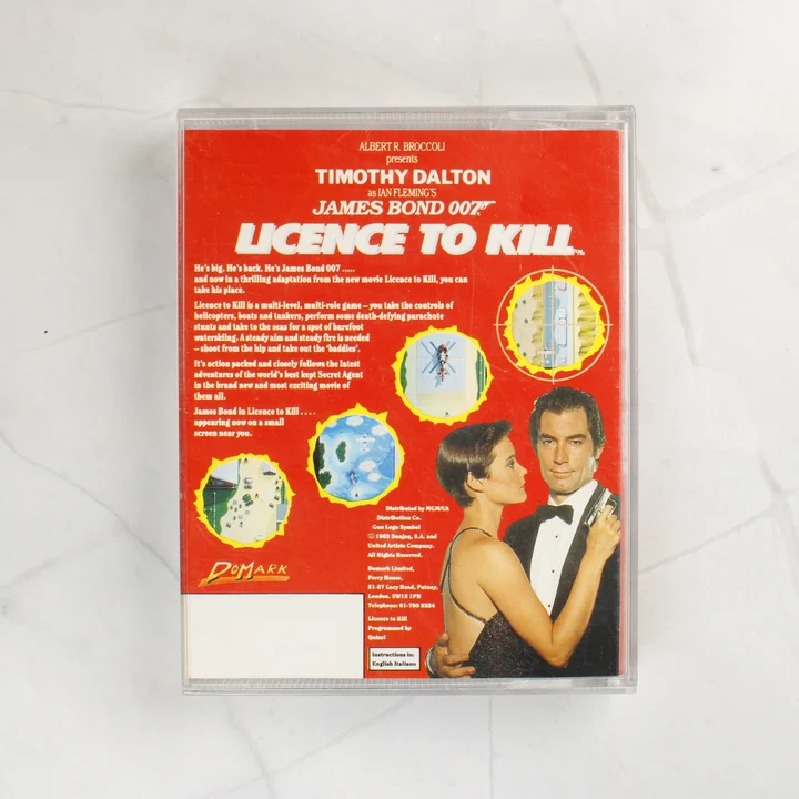 Licence to Kill ZX Spectrum játék hátlapi borítója leírással