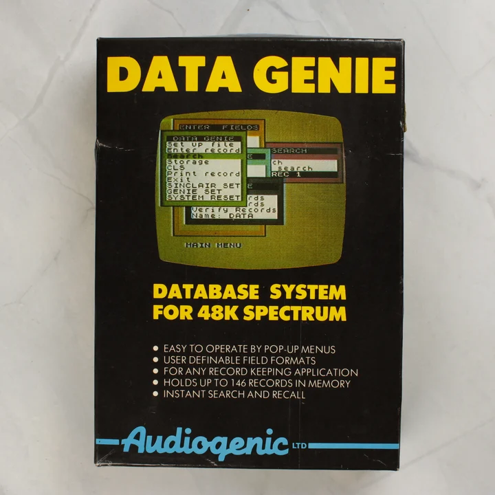 Data Genie szoftver doboza ZX Spectrumhoz