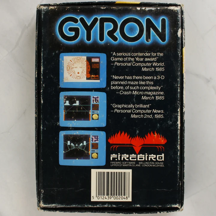 Gyron Gold Edition ZX Spectrum játék dobozának hátoldala