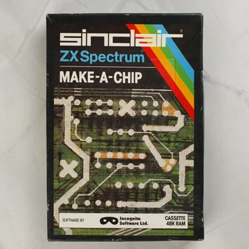 Sinclair ZX Spectrum Make-A-Chip szoftver dobozának előlapja