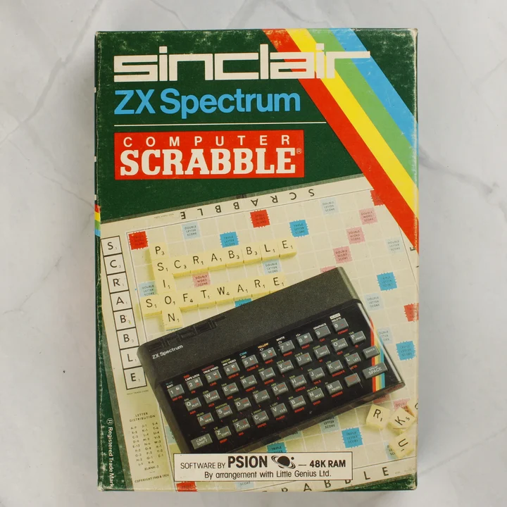 Sinclair ZX Spectrum Computer Scrabble játék dobozának előlapja