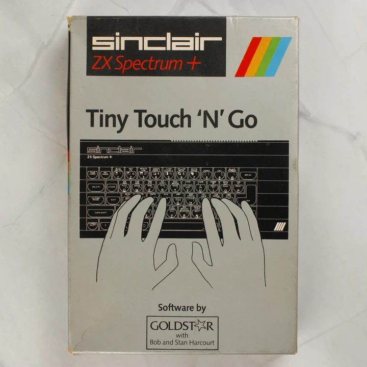 Tiny Touch 'N' Go szoftver dobozának eleje Sinclair ZX Spectrum + számítógéphez
