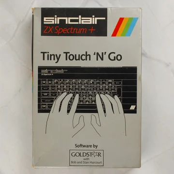 Tiny Touch 'N' Go szoftver dobozának eleje Sinclair ZX Spectrum + számítógéphez