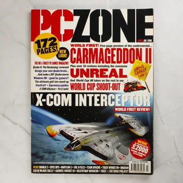 A PC Zone magazin 1998. júliusi számának címlapja