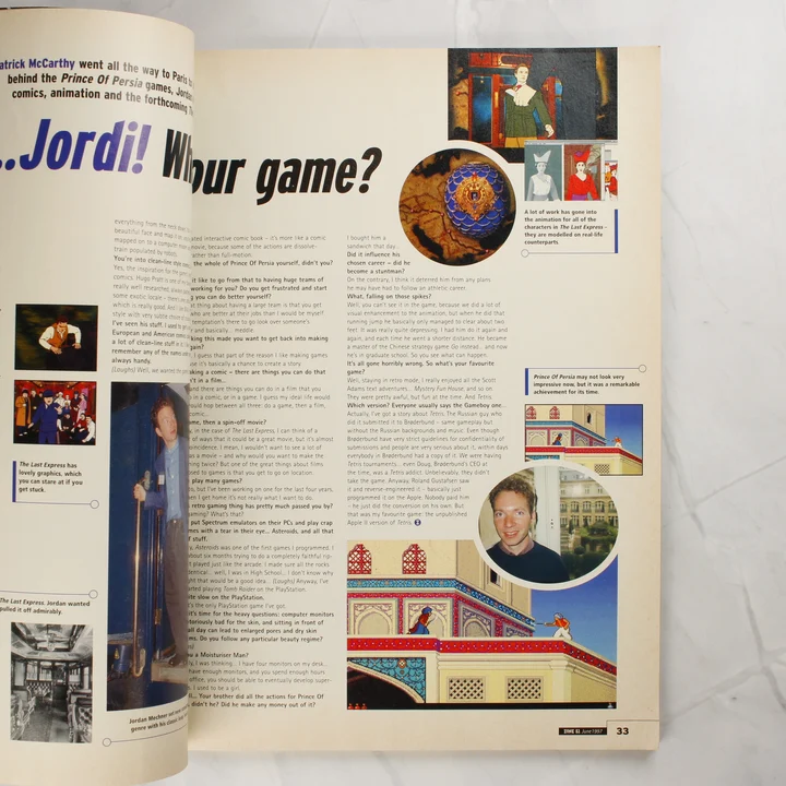 A PC Zone magazin belső oldala egy Jordan Mechner interjúval.