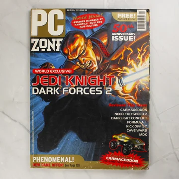 A PC Zone magazin 50. számának borítója Jedi Knight illusztrációval