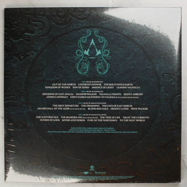 Assassin's Creed Valhalla Soundtrack bakelit lemez hátlapja