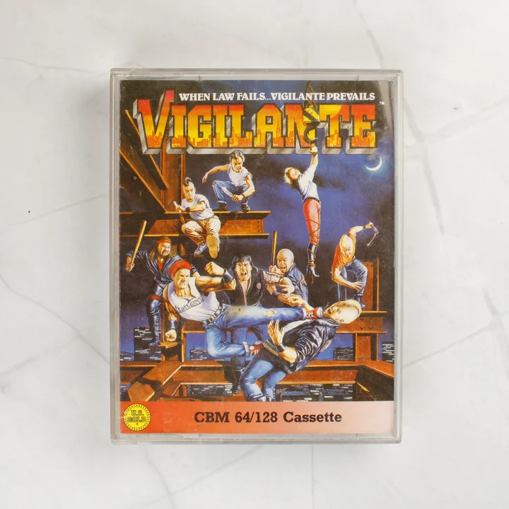 Vigilante Commodore 64 videójáték kazetta tokban elölnézetből