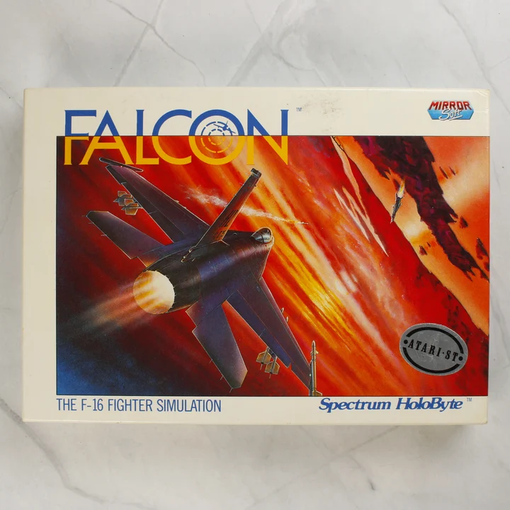 A Falcon Atari ST videójáték színes kartondoboza elölről