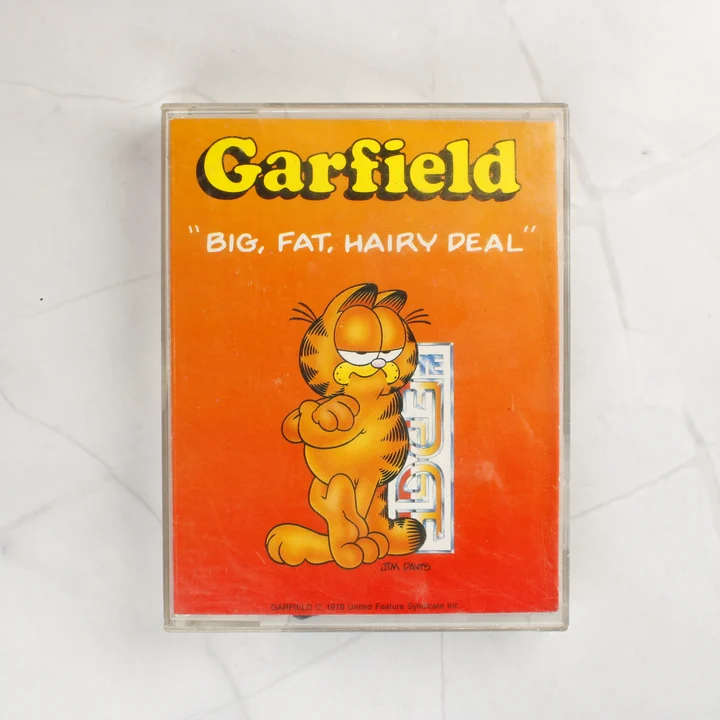 Garfield: Big, Fat, Hairy Deal Commodore 64 játék kazetta tokban elölnézetből