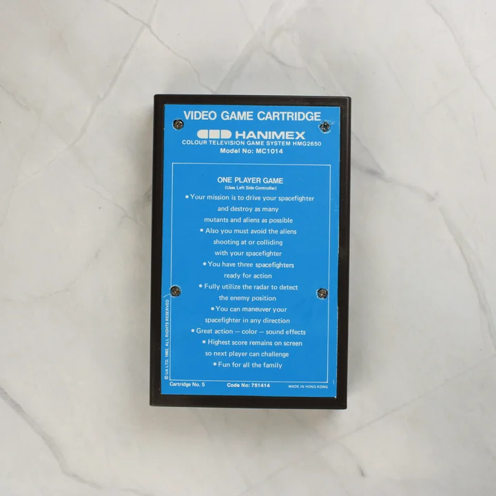 Space Squadron cartridge hátoldala