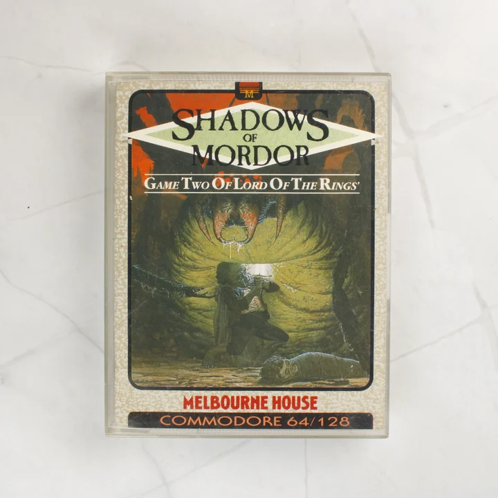 A Shadows of Mordor videójáték előlapi borítója Commodore 64-re
