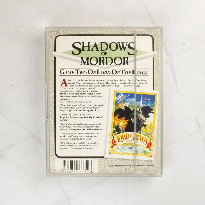 A Shadows of Mordor videójáték hátlapi borítója leírással