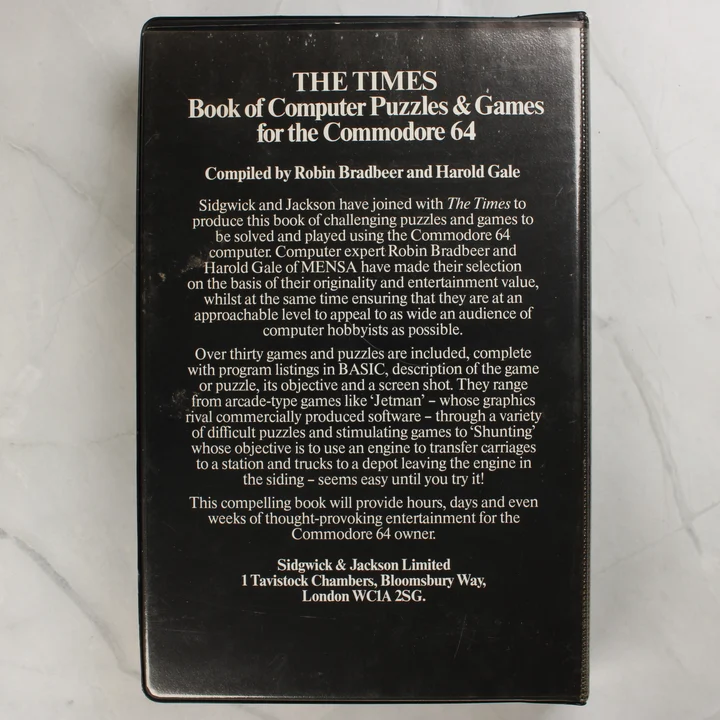 The Times Book of Computer Puzzles & Games szoftvercsomag hátoldala