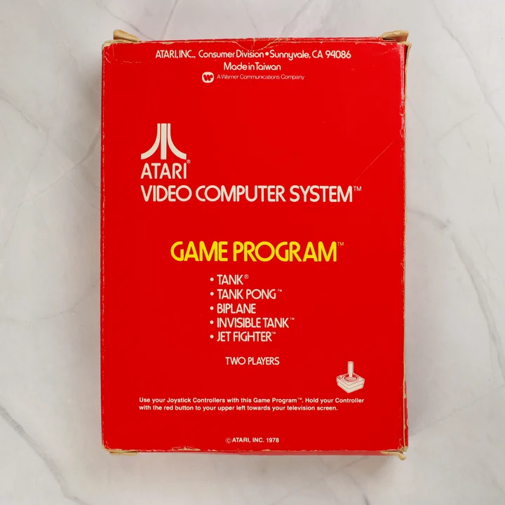 Atari Combat videójáték dobozának hátoldala
