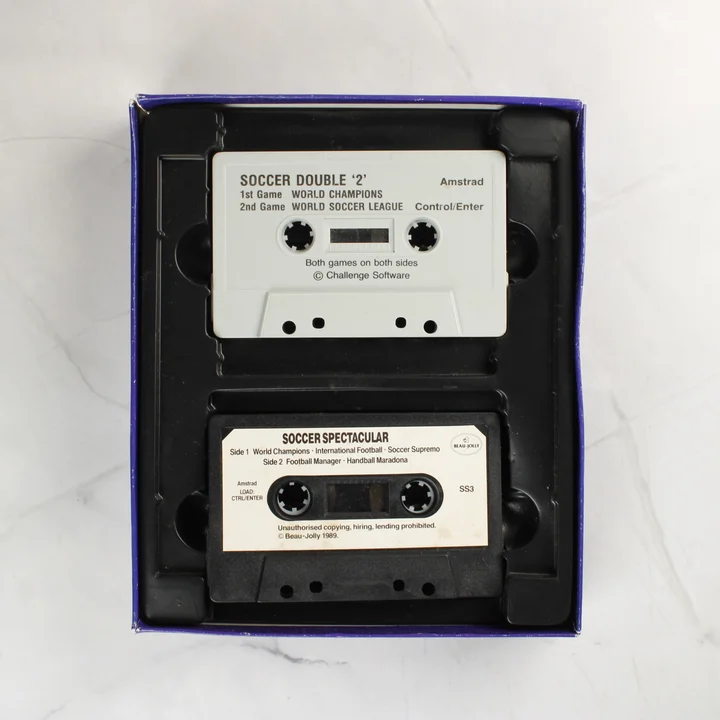 Két magnókazetta a Soccer Spectacular játékgyűjteményből