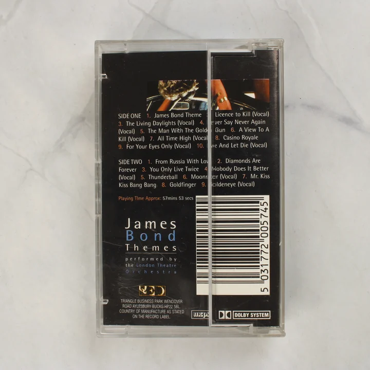 James Bond Themes kazetta hátoldala a számlistával
