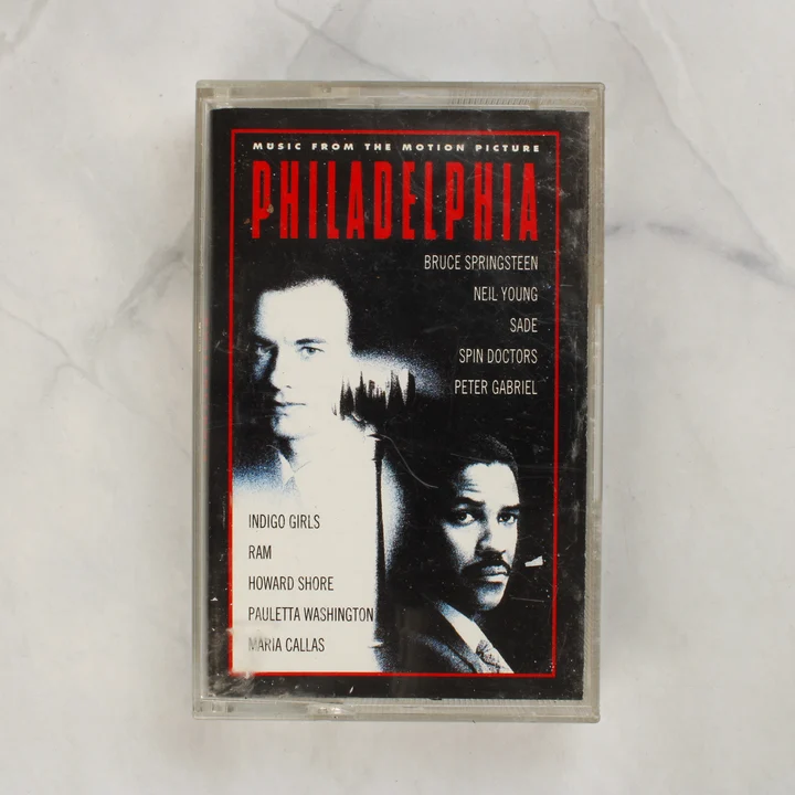 Philadelphia filmzene magnókazetta elölnézete a tokban