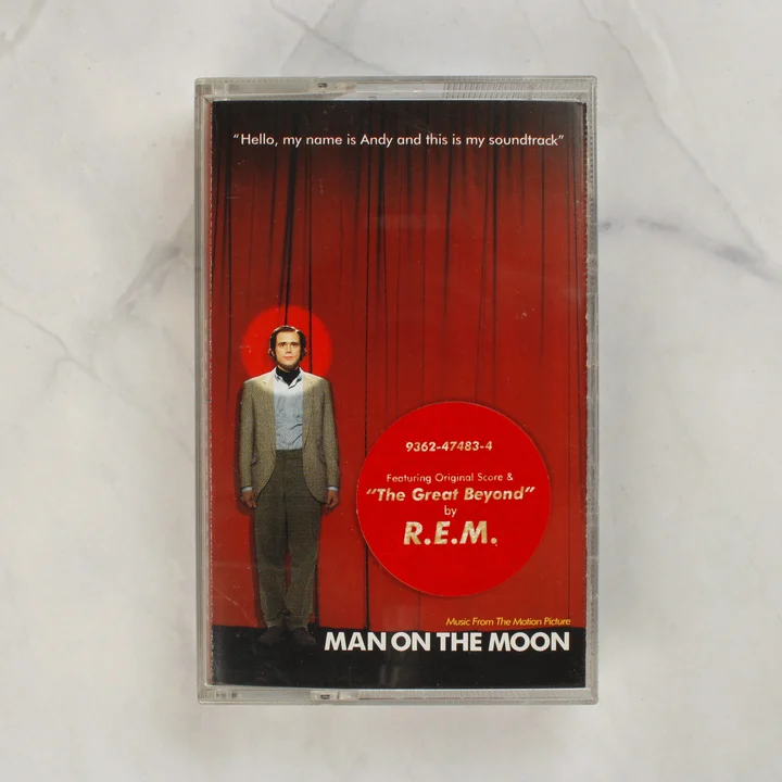Man on the Moon filmzene kazetta elölnézete Jim Carrey fotójával