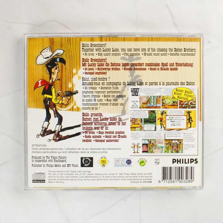 Lucky Luke: The Video Game Philips CD-i játék hátlapja