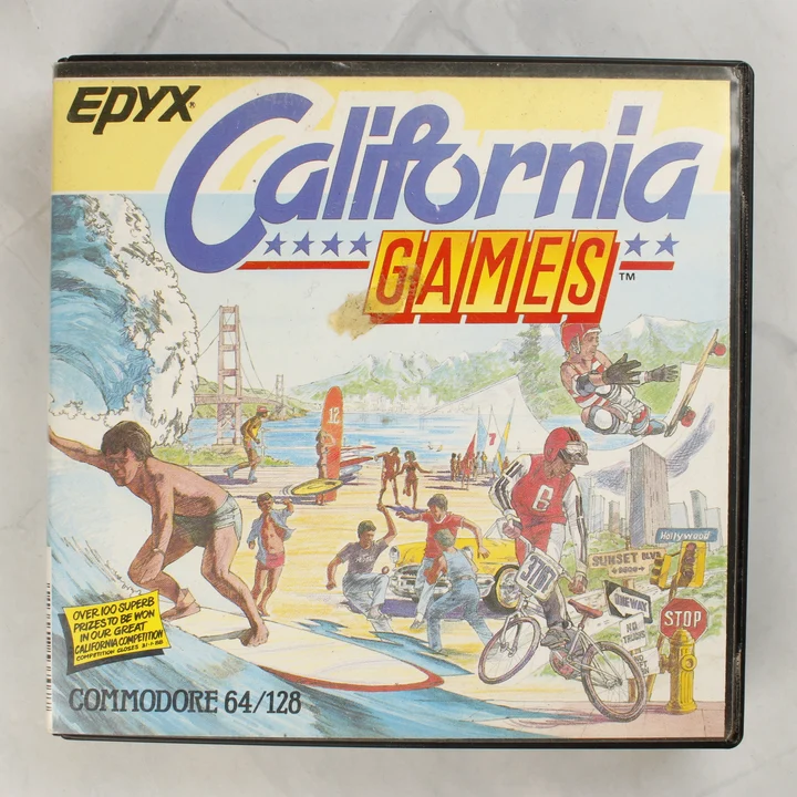 California Games C64 borító California Games Commodore 64 játék borítója