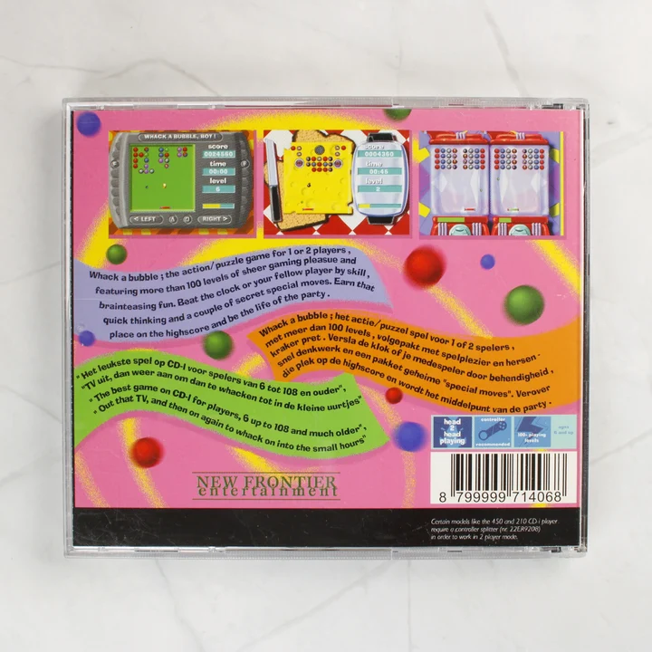 Whack a Bubble CD-i játék hátoldala