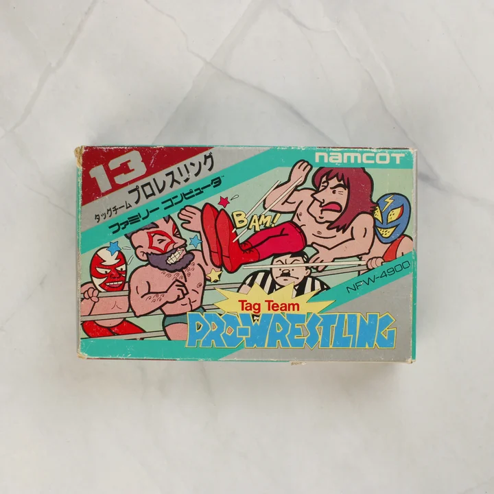 Tag Team Pro-Wrestling Famicom játék dobozának eleje