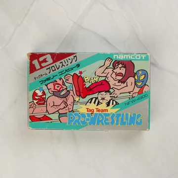 Tag Team Pro-Wrestling Famicom játék dobozának eleje
