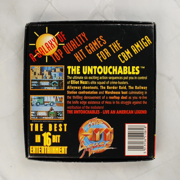 The Untouchables Amiga hátlap The Untouchables Amiga játék dobozának hátulja