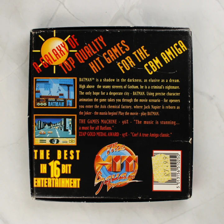 Batman The Movie Amiga játék dobozának hátulja