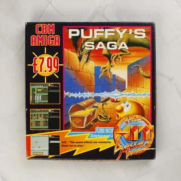 Puffy's Saga Amiga játék dobozának előlapja