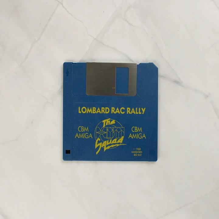 Kék 3,5 colos floppy lemez Lombard RAC Rally felirattal