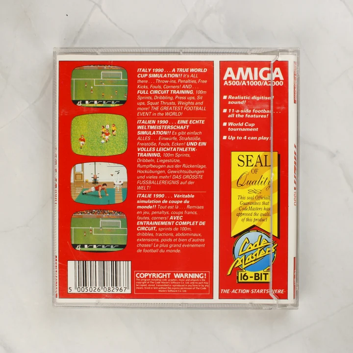 Italia 1990 Amiga hátlap Italia 1990 Amiga játék hátlapja leírással és képernyőképekkel