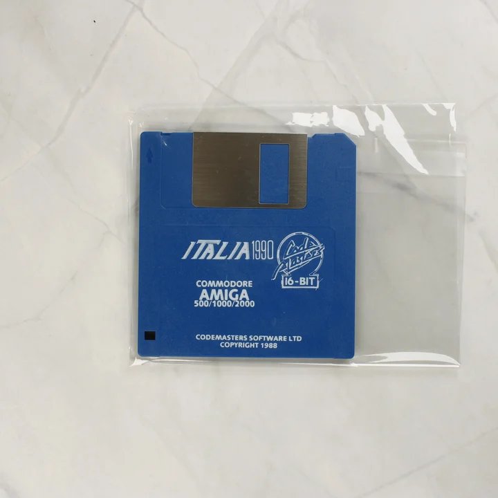Italia 1990 Amiga floppy Kék Italia 1990 floppy lemez Amiga számítógéphez