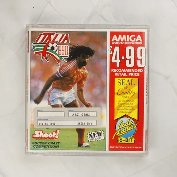 Italia 1990 Amiga játék előlapja műanyag tokban