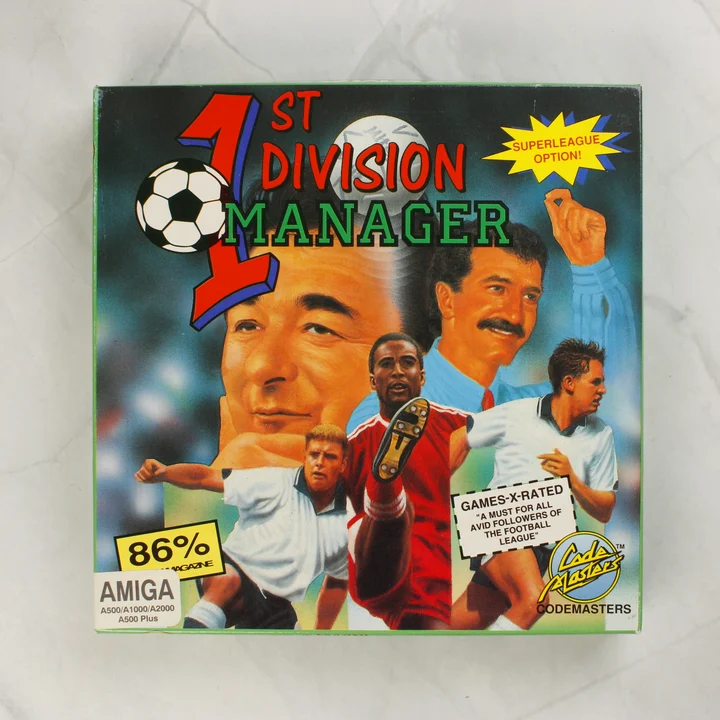 1st Division Manager Amiga játék dobozának előlapja