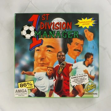 1st Division Manager Amiga játék dobozának előlapja