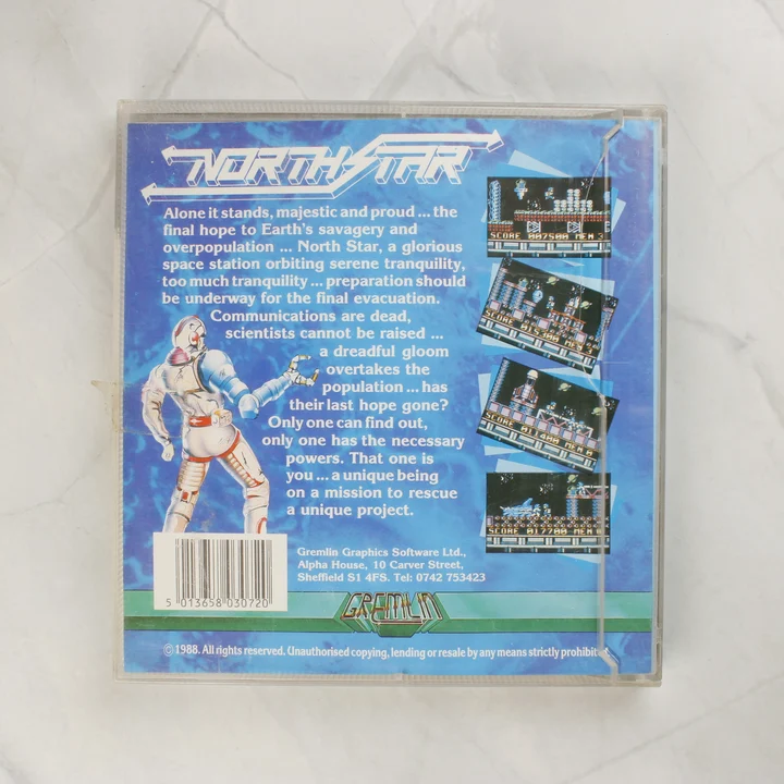 North Star C64 hátlap North Star videójáték hátlapi borítója leírással és képernyőképekkel