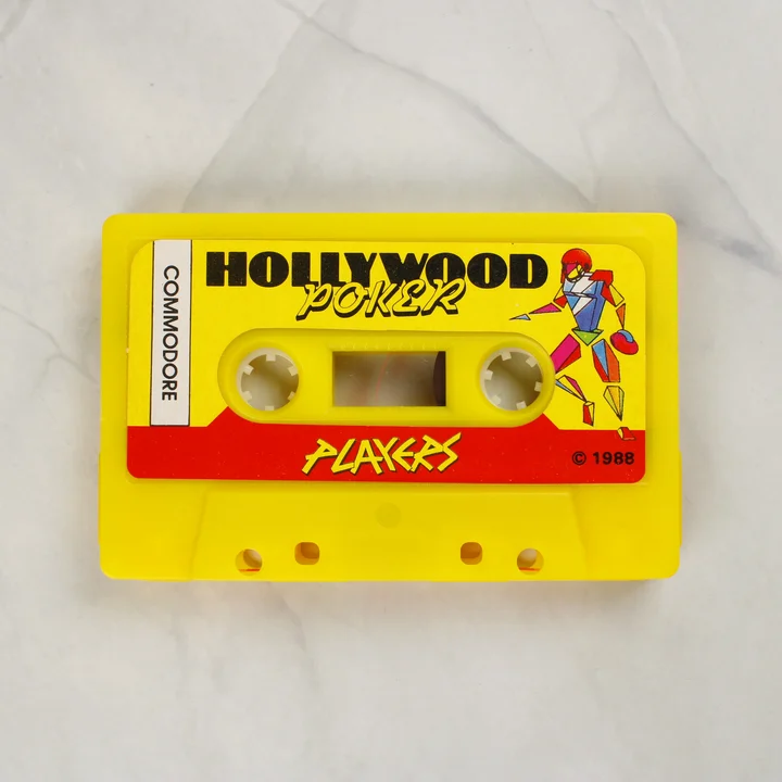 Sárga Hollywood Poker videójáték kazetta Commodore 64-hez