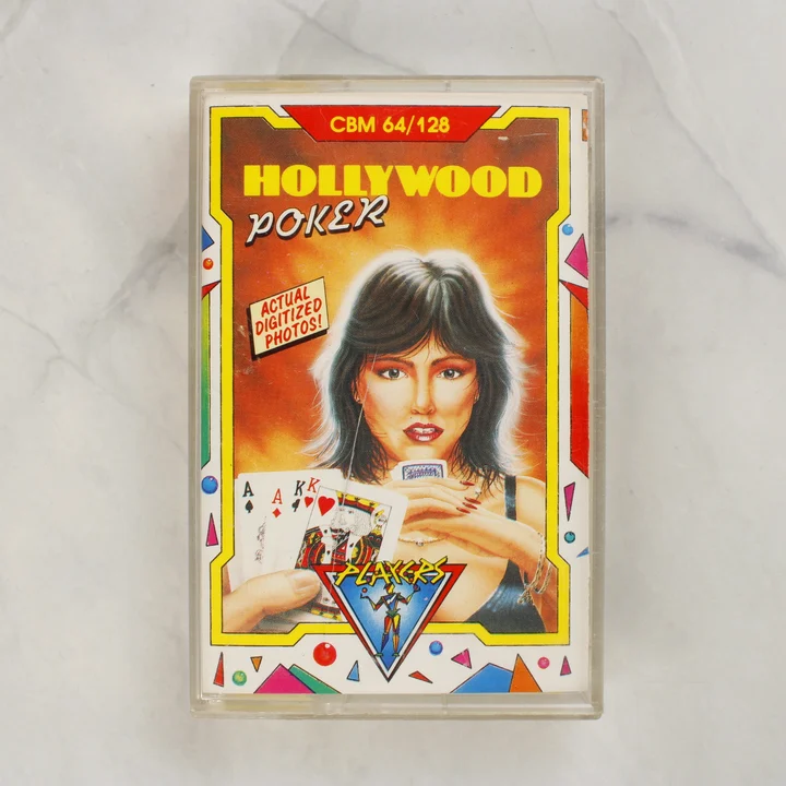Hollywood Poker Commodore 64 videójáték tok elölnézete