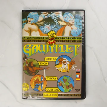 Gauntlet videójáték tokjának előlapja Commodore 64-re
