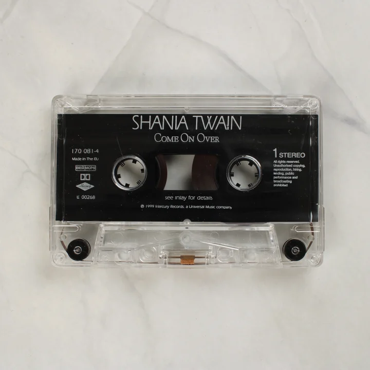 Shania Twain Come On Over átlátszó magnókazetta