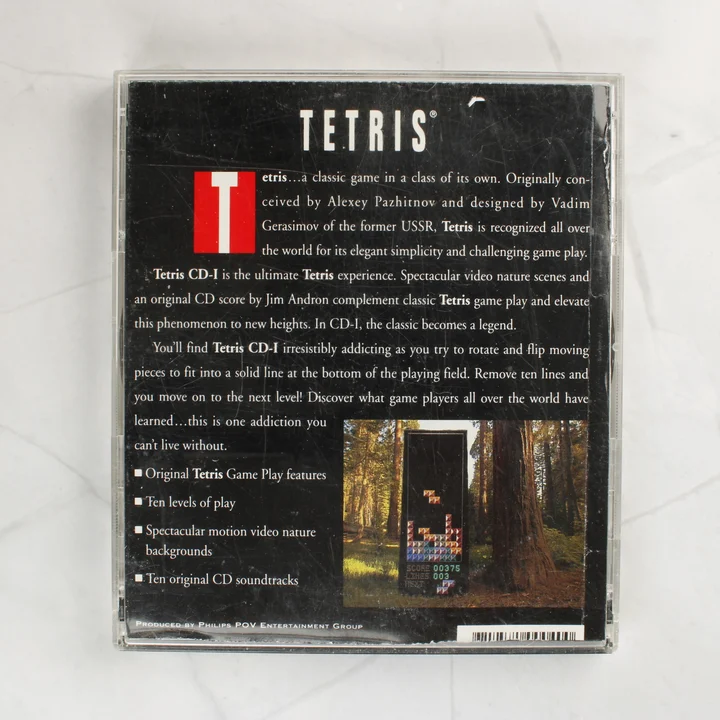 Tetris CD-i játék hátlap Tetris CD-i játék hátlapja a leírással