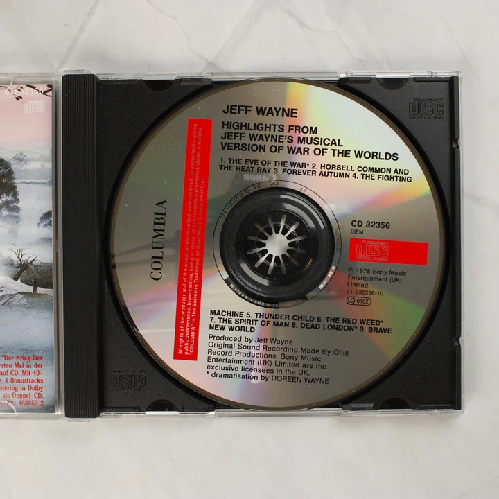 Jeff Wayne The War of the Worlds Highlights CD lemez a tokban