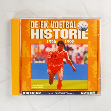 De EK Voetbal Historie Video-CD előlapja narancssárga tokban
