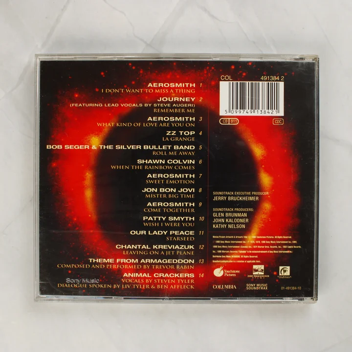 Armageddon CD hátlap Armageddon: The Album CD hátoldala számlistával