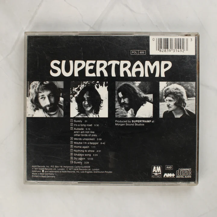 Supertramp CD album hátlapja számlistával és fotókkal