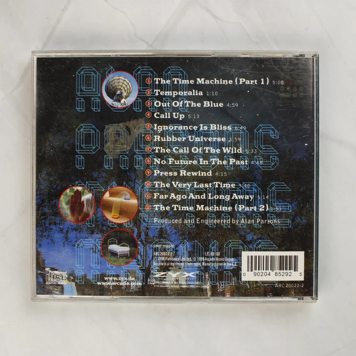 Alan Parsons The Time Machine CD hátoldala számlistával