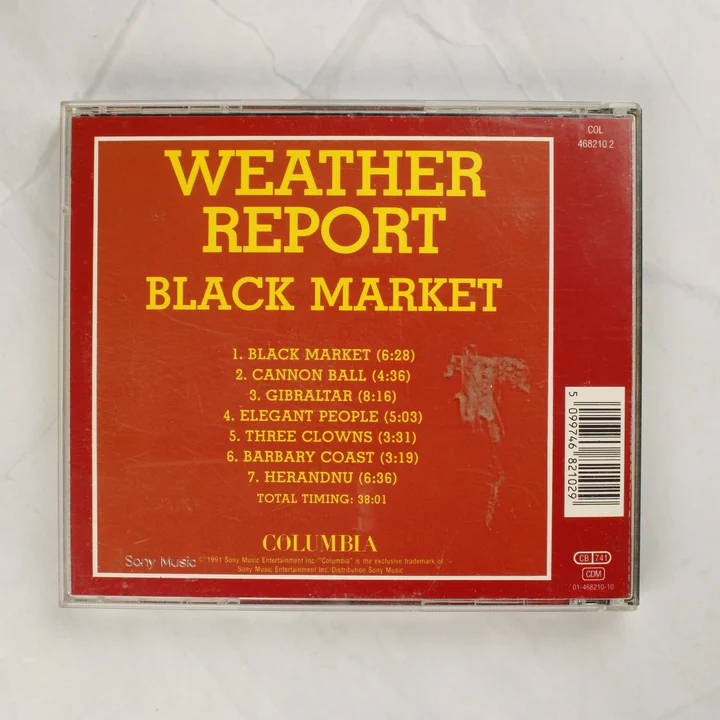 Weather Report Black Market CD hátlapja számlistával