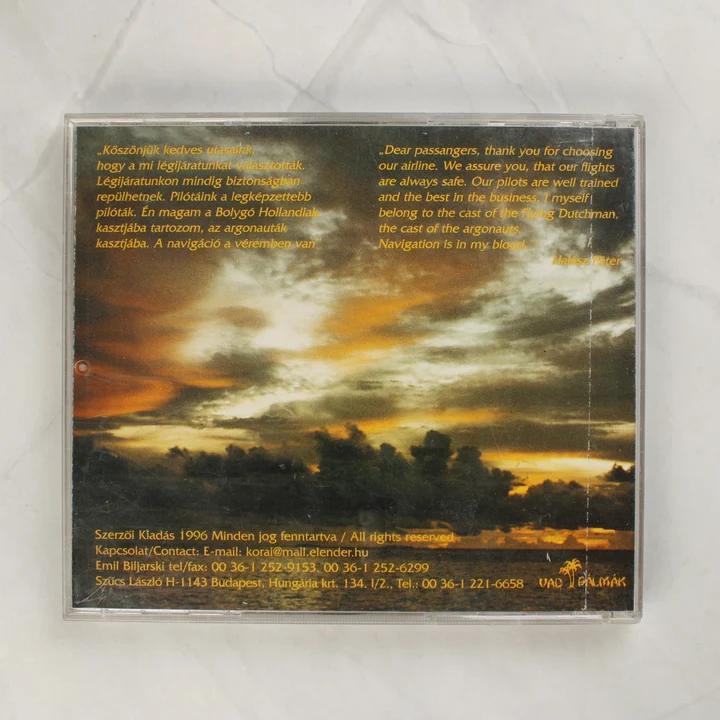 Korai Öröm '96 CD hátlapja naplementés képpel és szöveggel